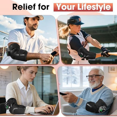 Flaremore Cordless Elbow Heating Pad Elbow Massager With Heat Heating Pad For Arm With Vibration Massage For Cubital Tunnel And Tennis Elbow Pain Relief Wearable Wrap For Hand Arm Elbow