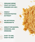 Pure Organic Monk Fruit Extract Powder, No Erythritol 4oz, 100% Monk Fruit Sweetener Powder for Keto and Paleo Diet, No Aftertaste, Zero Calories, Zero Carbs, Pure Monk Fruit Extract, 364 Servings
