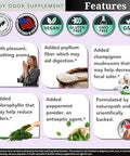 Natural Body Odor Eliminator Pills - Chlorophyll With Zinc, Champignon, Psyllium Fiber - Third Party Tested, 60 Vegan Capsules. Made In The Usa