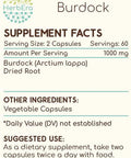 HerbEra Burdock 120 Capsules, 500 mg, Made with Burdock (Arctium Lappa) Dried Root (120 Capsules)