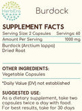 HerbEra Burdock 120 Capsules, 500 mg, Made with Burdock (Arctium Lappa) Dried Root (120 Capsules)