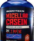 Bodytech Micellar Casein Protein Powder Slowrelease For Overnight Muscle Recovery 24G Protein Per Serving Rich Chocolate (4 Lb)
