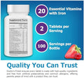Doctors Finest Kids Multivitamin and Multimineral with Iron Grape and Berry 150 Chewable Tablets
