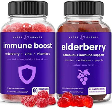 Nutrachamps (2Pack) Immune Gummies And Elderberry Gummies Bundle