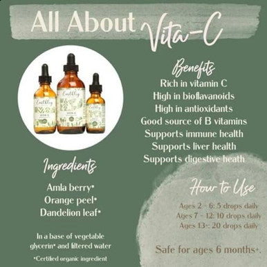 Earthley Wellness Vita-C, A Natural Source Of Vitamin C, Whole Food Form Of Vitamin C, Extracted From Amla Berries, Orange Peel, And Dandelion Leaf (2Oz)