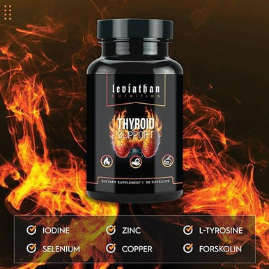 Leviathan Thyroid Support Energy & Thyroid Health & Iodine Supplement, Selenium, Zinc, Manganese, Copper, L Tyrosine, Guggul Support For Women & Men