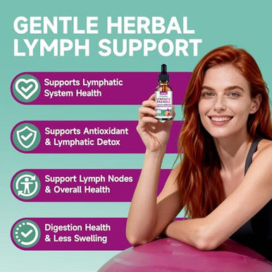 Lamginy Liposomal Lymphatic Drainage Drops 9-In-1 Lymphatic Drainage Supplements For Detox & Cleanse With Echinacea Dandelion Elderberry Burdock Root & Cleavers Immune & Lymph System Support 2 Fl Oz