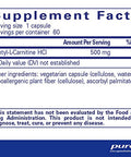 Pure Encapsulations AcetylLCarnitine 500 mg 60 vcaps