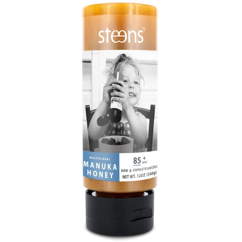 Steens Manuka Honey - MGO 85+ - Pure & Raw 100% certified multifloral Manuka Honey - Bottled and Sealed in New Zealand - 7.9oz
