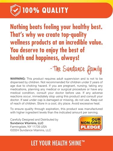 Sundance Vitamin C 500mg with Bioflavonoids and Rose HIPS Vegetarian NonGMO and Gluten Free Supplement
