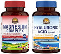 Vitalitown Magnesium + Hyaluronic Acid Bundle Magnesium Complex (Item 1) and Hyaluronic Acid Plus Vitamin C (Item 2) 120 Magnesium Capsules and 90 Hyaluronic Acid Capsules