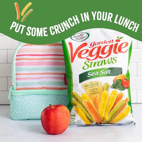 Sensible Portions Veggie Straws Sea Salt Flavor GlutenFree Chips 7 Ounce Bag 12Pack