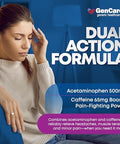 Gencare Tension Headache Relief Pain Reliever With Acetaminophen 500 Mg & Caffeine 65 Mg (200 Caplets) Best Value Bulk Extra Strength For Head Migraine Joint Pain & Body Ache Relief Medicine