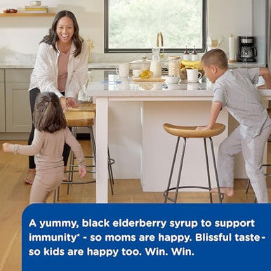 Mommy's Bliss Organic Elderberry Syrup and Immunity Boost With Vitamins Prebiotics and Echinacea for Kids and Adults 1 yr+ 3 Fl Oz