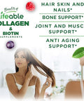 Lifeable Collagen Peptides Gummies 100Mg With 10000Mcg Biotin Great Tasting Biotin And Collagen Supplements For Hair Skin And Nails Collagen Gummies For Women Men Adults 90 Gummies