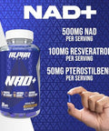 Alpha Supps Nad+ Resveratrol Supplement - Advanced Nad Plus Antioxidant Formula - Supports Cellular Vitality, Healthy Aging, Energy & Longevity - Ideal For Men & Women - 30 Capsules