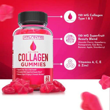 Atlantis Nutrition Collagen 60 Gummies + 8-In-1 Immune Support 60 Gummies