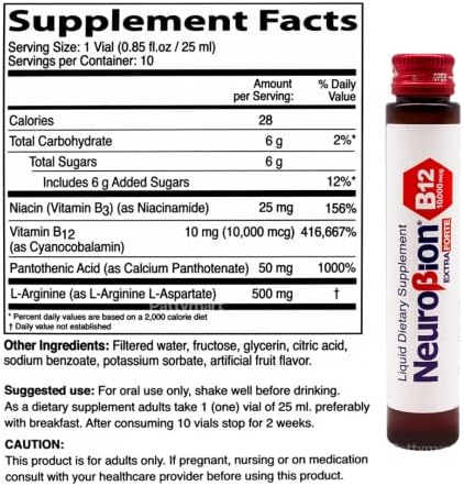Neurobion Extra Forte B12 10000 mcg Vials Liquid Extreme Powerful 10 Vials per Box