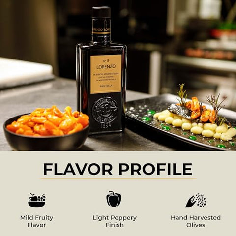 Barbera Lorenzo #3 Organic Extra Virgin Olive Oil PDO Val di Mazara, Fruity, Cold Extracted Authentic Sicilian Olive Oil, Fresh Harvest Imported Olive Oil From Italy 16.9 oz