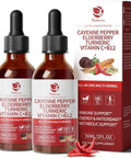 Lukaree Cayenne Pepper Drops 8In1 Complex Elderberry Turmeric Curcumin Astragalus Ginseng Vitamin C & B12 Organic Liquid Supplement Fast Absorbing Berry Flavor 2 Fl Oz " Daily Wellness Support