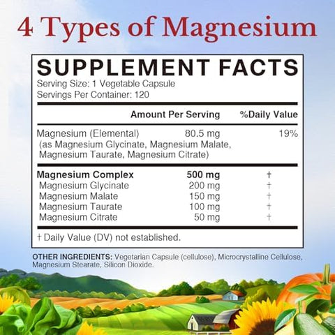 Vitalitown Magnesium Complex Supplement 500mg and Vitamin C Complex 1000mg