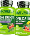 Naturelo One Daily Multivitamin For Women 50+ (Iron) 60 Capsules Calcium Supplement For Bone Strength 120 Capsules Bundle