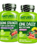 Naturelo One Daily Multivitamin For Women 50 (Iron Free) 60 Capsules Calcium Supplement For Bone Strength 120 Capsules Bundle