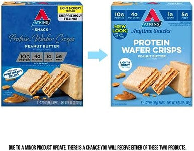 Atkins CafÃƒÂ© Caramel Protein Shake 15G Protein 3G Net Carb 1G Sugar + Atkins Peanut Butter Protein Wafer Crisps 10G Protein 4G Net Carb 1G Sugar 5 Count