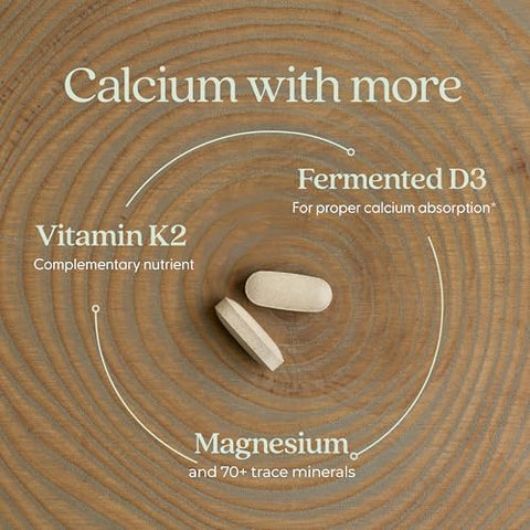 New Chapter Calcium Supplement Organic Plant Calcium for Women Under 40 with Vitamin D3 for Absorption + Vitamin K2 + Magnesium Vegetarian Gluten Free 60 Count