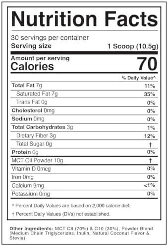 Divine Health Keto Zone Mct Oil Powdercoconut Cream Flavor30 Day Supply75/C8 25/C100 Net Carbs