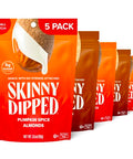 SkinnyDipped Maple Kiss and Pumpkin Spice Almonds Variety Pack Bundle, Healthy Snack, Plant Protein, Gluten Free, 3.5 oz Resealable Bags, Pack of 5, Limited Edition