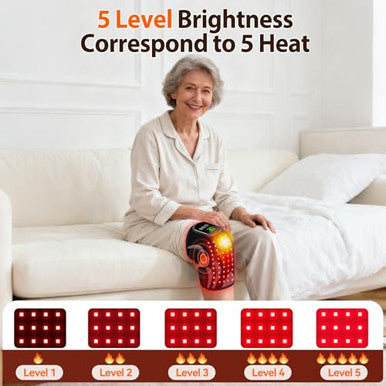 Puroth Red Light Therapy Knee Brace With Massage 3 Vibration Knee Massager With 660Nm 850Nm Infrared Red Light 5000Mah Cordless Electric Heated Knee Wrap For Knee Joint Elbow For Men Women