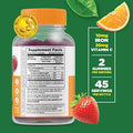 Lifeable Iron & Vitamin C Kids + Zinc 25Mg Kids Gummies Bundle Great Tasting Vitamin Supplement Gluten Gmo Chewable Gummy