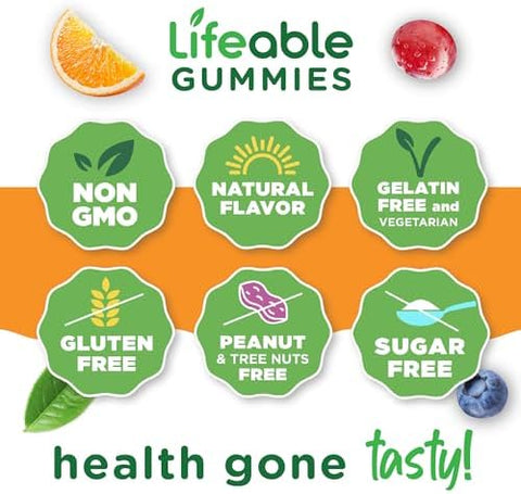 Lifeable Sugar Free Multivitamin for Men Gummies with Iron and 18 Essential Vitamins and Minerals Sugar Free Vitamins 90 Gummies
