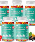 Bio Vitalica Sea Moss Gummies Elderberry Biovitalica Vitamin C D + Zinc Irish Seamoss Vegan Gummy With Sea Moss Gel & Powder For Immunity Detox For Adults And Kids