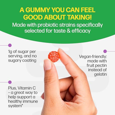Culturelle Daily Probiotic Gummies For Women & Men Berry Flavor 52 Count Naturally-Sourced Daily Probiotic Prebiotic For Digestive Health Non-Gmo & Vegan
