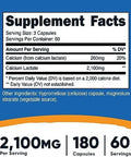 Nutricost Calcium Lactate 2100Mg 180 Capsules Vegan Nongmo And Gluten 60 Servings