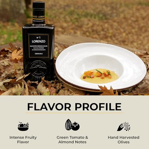 Barbera Lorenzo NÃƒâ€šÃ‚Â° 1 Organic Extra Virgin Olive Oil PDO Valli Trapanesi, 16.9 fl oz | Premium Sicilian EVOO from Organic Cerasuola Olives | Bold Fruity Flavor & Cold-Pressed Quality