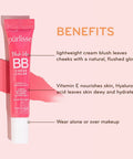 purlisse Blush Glow BB Cheek Color Cruelty clean Paraben Sulfate Cream blush Long lasting Vitamin E hydrates Sweet Rose 0.34oz