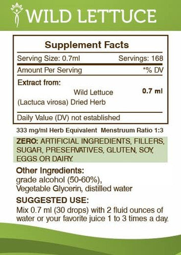 Secrets of the Tribe Wild Lettuce Tincture Alcohol Extract, High-Potency Herbal Drops, Tincture Made from Lactuca virosa Digestive Health 4 oz
