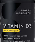 Sports Research Vitamin D3 4000 Iu With Coconut Mct Oil - Double Strength Vitamin D Supplement - Non-Gmo Verified, Gluten & Soy ÃƒÂ¢Ã¢â€šÂ¬Ã¢â‚¬Å“ 100Mcg, 360 Liquid Softgels