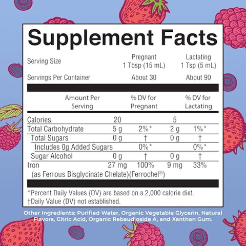 Maryruth'S Maryruth S Prenatal Postnatal Iron Liquid Iron Supplement For Prenatal & Postnatal With Ferrochel Red Blood Cell Production Sugar Free Vegan Non-Gmo Gluten Free 15.22 Fl Oz