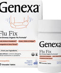 Genexa Flu Fix | Multi-Symptom Flu Remedy for Kids & Adults | Delicious Organic Acai Berry Flavor | Organic & Non-GMO | Homeopathic Remedy Made Clean | 60 Chewable Tablets