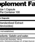 Terravita Stevia Extract (90% Steviosides) - 250 Mg (100 Capsules, Zin: 515748)