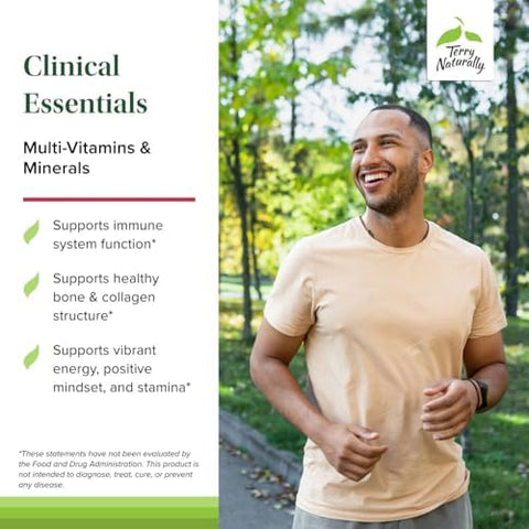 Terry Naturally Clinical Essentials Supplement To Aid Bone Cardiovascular & Immune Health Supplement With Chelated Minerals Supplement With Bvitamins & Vitamin C 120 Capsules (Pack Of 2)