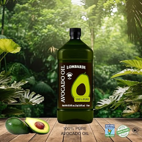 LOMBARDI 100% Pure Avocado Oil for Cooking - 2 L