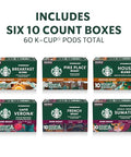 Starbucks K-Cup Coffee Pods, Starbucks Blonde, Medium and Dark Roast Hot or Iced Coffee, Variety Pack, 60 Keurig Pods