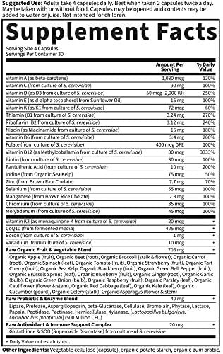 Garden Of Life Multivitamin For Women - Vitamin Code 50 & Wiser Women'S Raw Whole Food Vitamin Supplement With Probiotics, Vegetarian, 120 Count