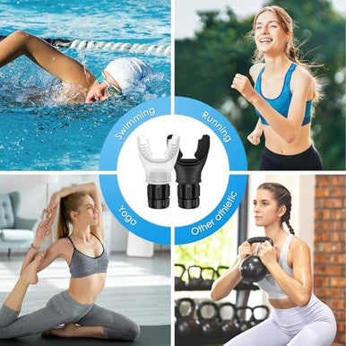 Amir Upgraded Portable Breathing Trainer Adjustable Resistance Breathe Trainer Compact Muscle Improve Strength And Endurance Exercise Device For Sports Running Martial (BlackWhite)