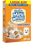 Kellogg Frosted Mini-Wheats Breakfast Cereal, High Fiber, 48g Whole Grain, Large Size, 20 oz